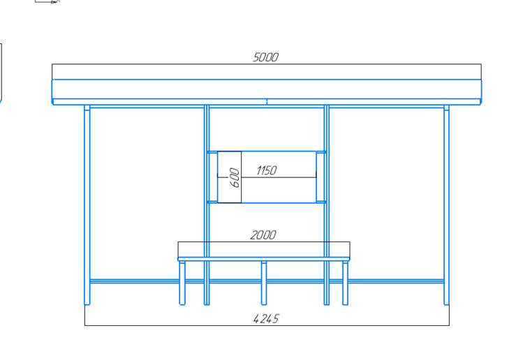 Чертёж остановочного павильона "Сити-1" Чертёж остановочного павильона "Сити-1"