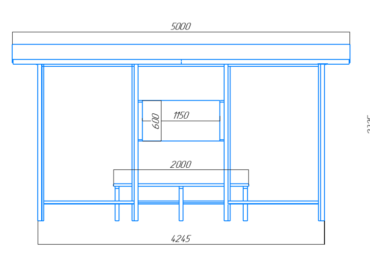 Чертёж остановочного павильона "Сити-5" Чертёж остановочного павильона "Сити-5"