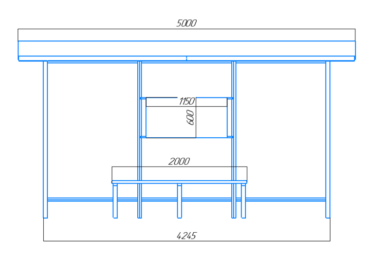 Чертёж остановочного павильона "Сити-2"