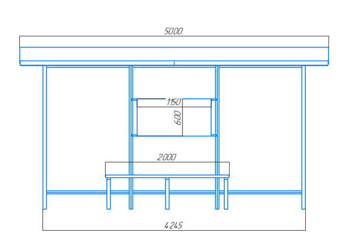 Чертёж остановочного павильона "Сити-Л1"