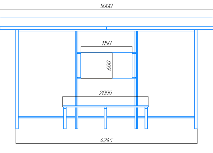 Чертёж остановочного павильона "Сити-Л4"