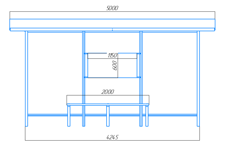 Чертёж остановочного павильона "Сити-3" Чертёж остановочного павильона "Сити-3"