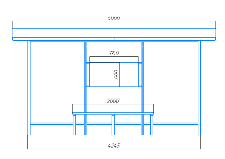 Чертёж остановочного павильона "Сити-Л2" Чертёж остановочного павильона "Сити-Л2"