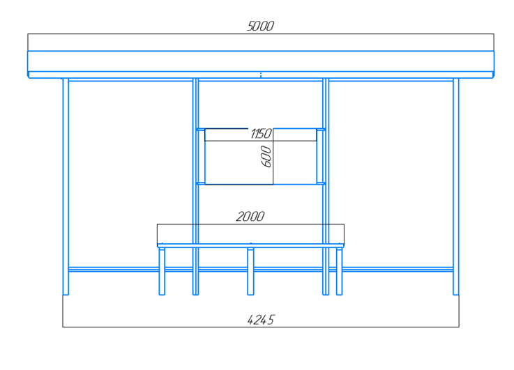 Чертёж остановочного павильона "Стандарт-3" Чертёж остановочного павильона "Стандарт-3"
