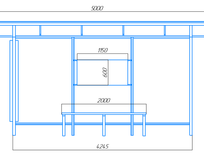 Чертёж остановочного павильона "Стандарт-Л1" Чертёж остановочного павильона "Стандарт-Л1"