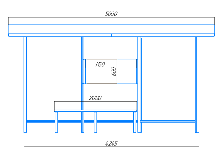 Чертёж остановочного павильона "Сити-4" Чертёж остановочного павильона "Сити-4"